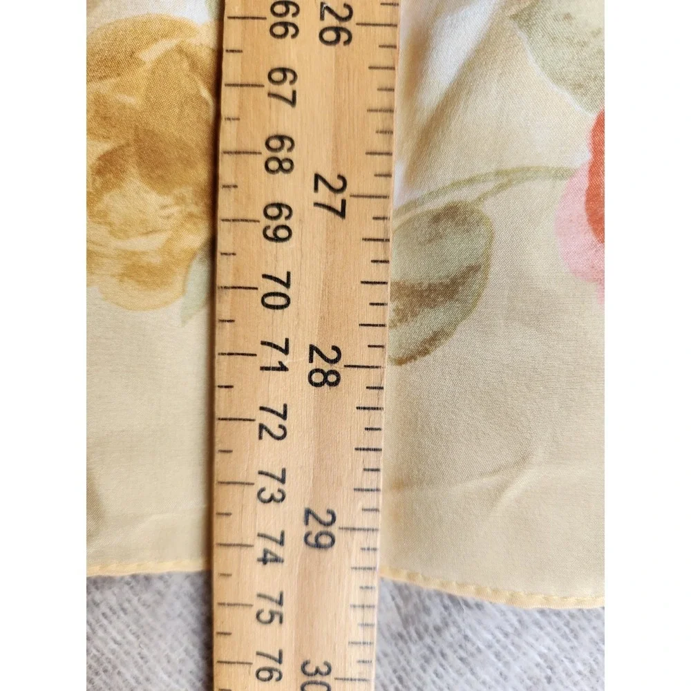 Liz Claiborne Silk Scarf Vintage Floral Roses Square Elegant Classic Square